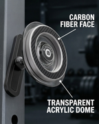 BLAUBECK Magnetic Gym Phone Holder – MagSafe & Android Compatible | Carbon Fiber & Acrylic | 360° Ball Joint Mount for Squat Racks, Golf Carts & Metal Surfaces