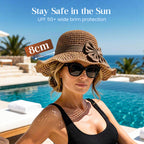 Stylish Woven Straw Sun Hat with Bow Detail