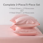 Kasentex Spring All Season Deep Pocket Fitted Sheet Set with Pillowcases, Room Decor, Graduation Gifts