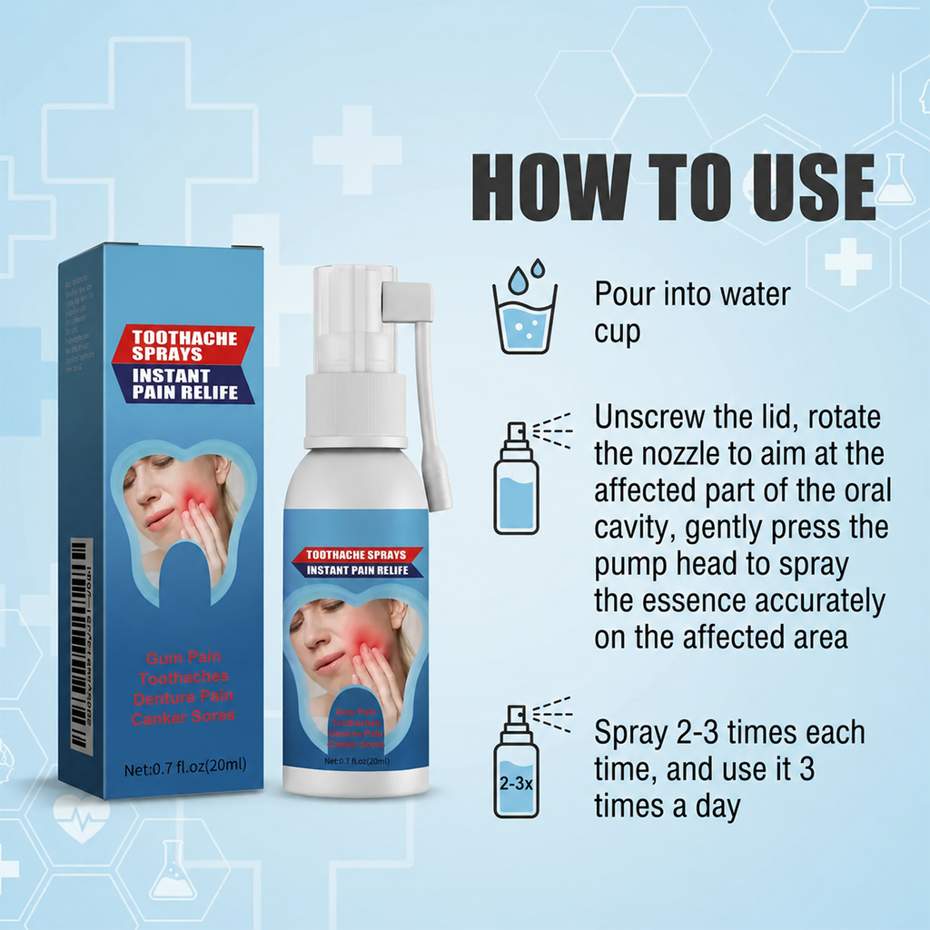 Fast-Acting Toothache Spray for Teeth & Gums | Fresh Breath & Daily Oral Comfort Support