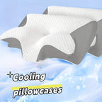 Ergonomic Memory Foam Neck Pillow – Slow Rebound, Back & Side Sleeper