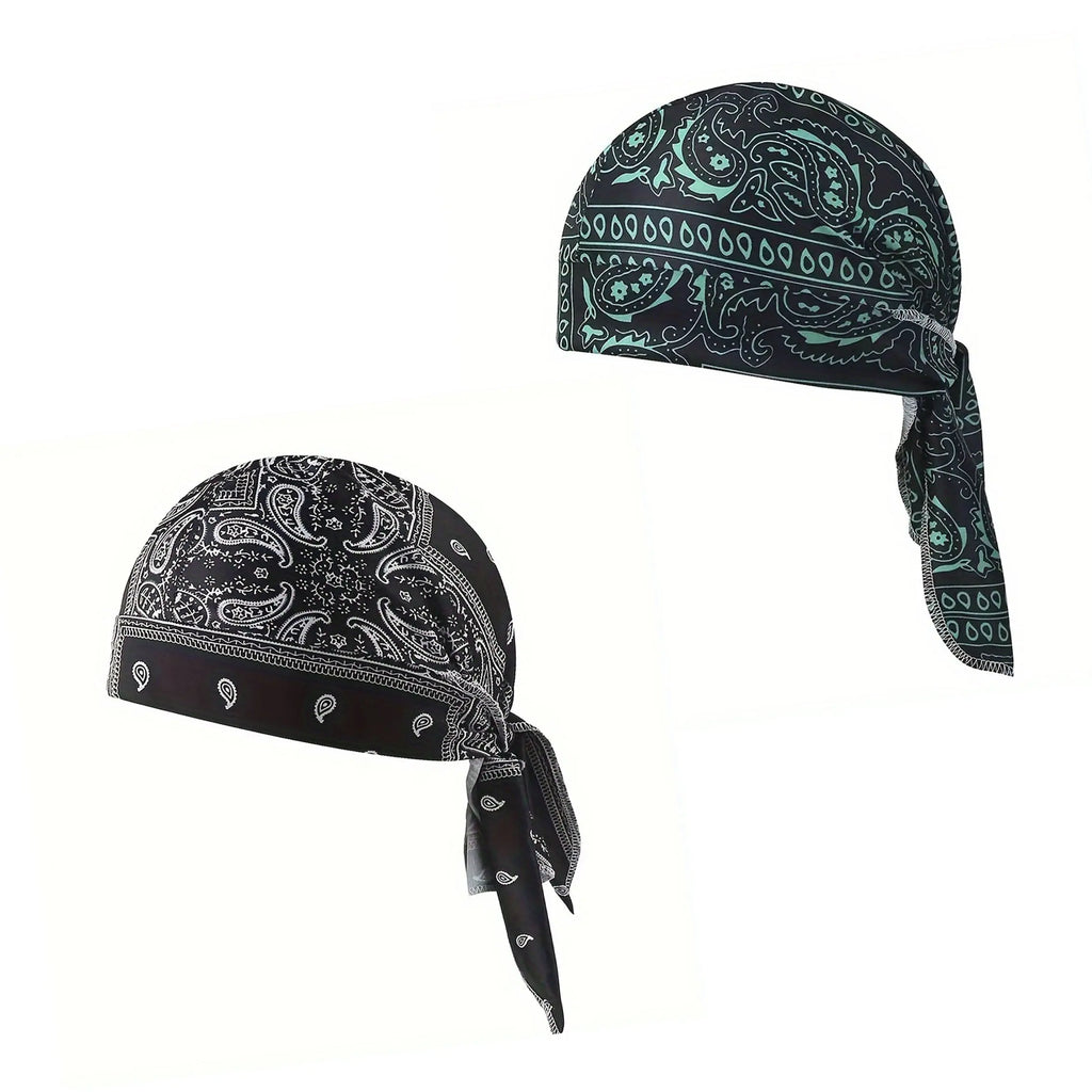 Paisley Pattern Durag Adjustable Head Wrap, Breathable Quick-Dry Helmet Liner