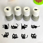 Cat Pattern Stamp, Round Self-inking Stamp