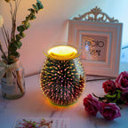 3D Fireworks Glass Wax Warmer Electric Wax Burner Night Lamp