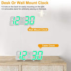 3D LED Digital Wall Clock