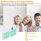 3D LED Digital Wall Clock