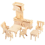 3D Wooden Dollhouse Furniture Puzzles
