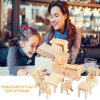 3D Wooden Dollhouse Furniture Puzzles