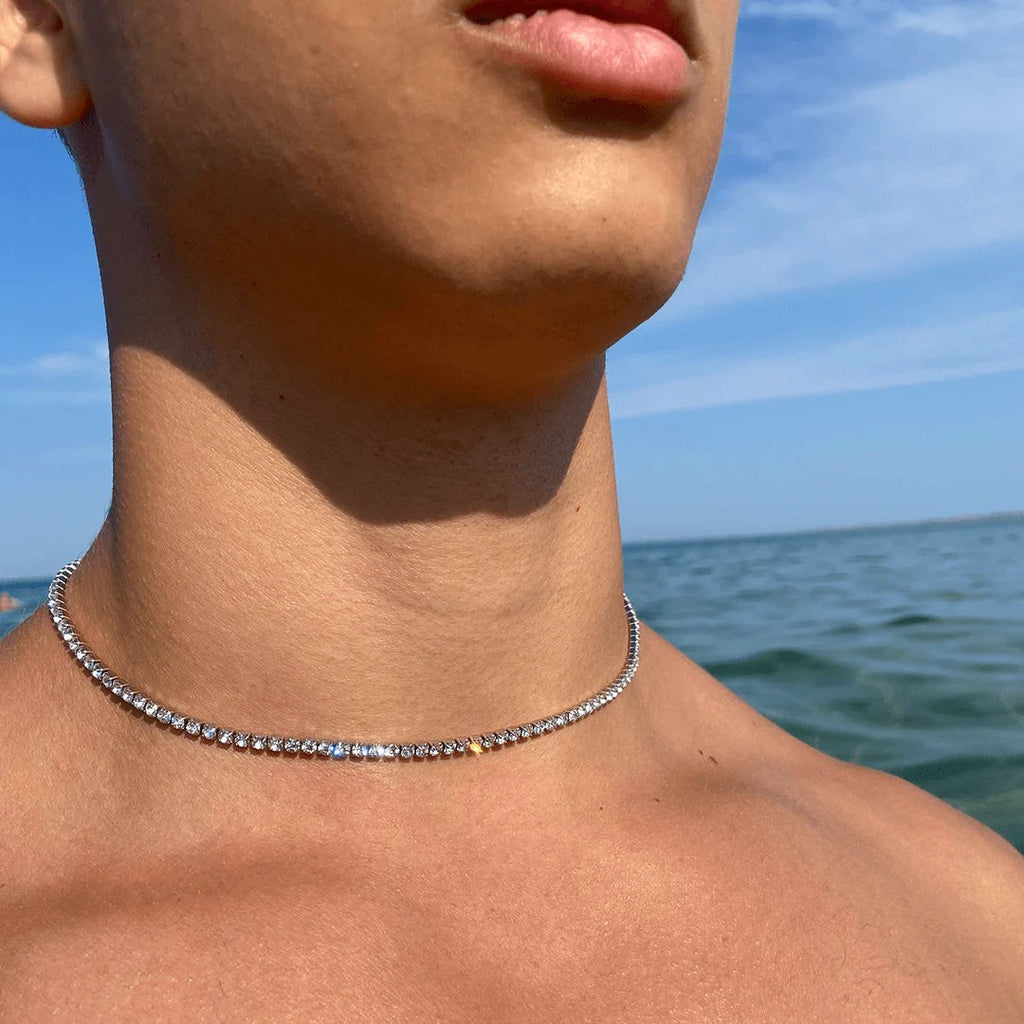"Crystal' Tennis Necklace