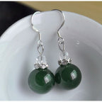 Natural Jadeite Bead Earrings