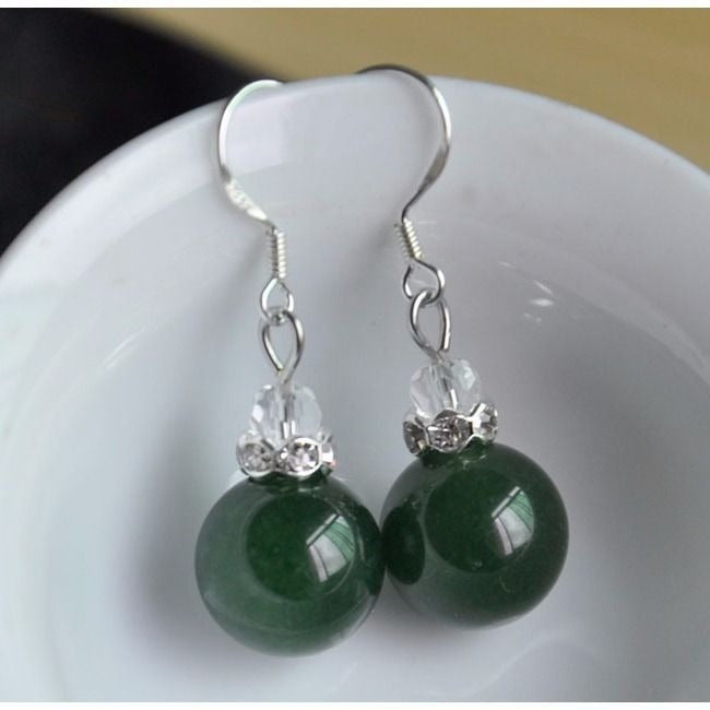 Natural Jadeite Bead Earrings