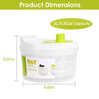 3L/0.8Gal Salad Spinner Washer with Lid