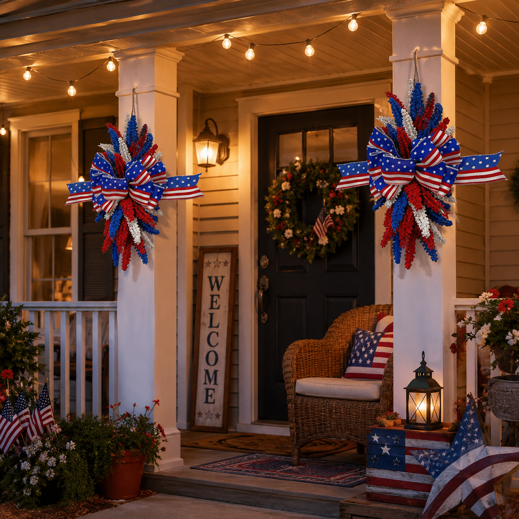 Patriotic Bow Hanging Ornament for Festival Decoration
