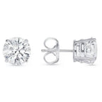 4 Ct Round Cut FL/D Lab Created White Sapphire Stud Earrings 14K White Gold