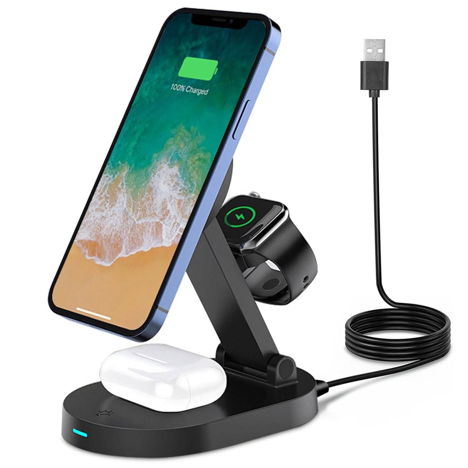 4-in-1 15W Foldable Magnetic Wireless Charging Station