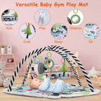 4-in-1 Baby Gym Play Mat Ball Pit with Pillow 18 Balls 9 Toys for 0-3 Years Old