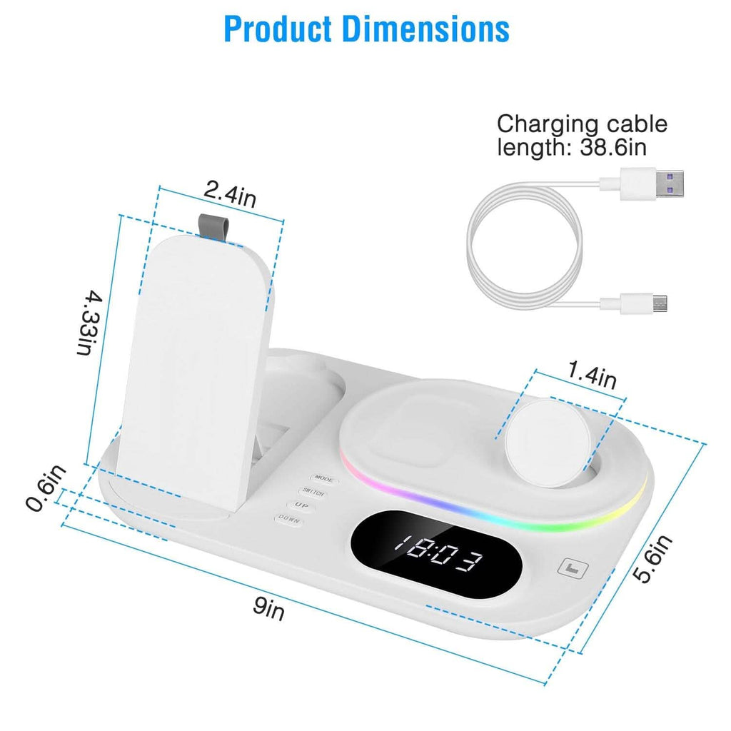 4-in-1 Foldable Wireless Charging Station Stand Dock