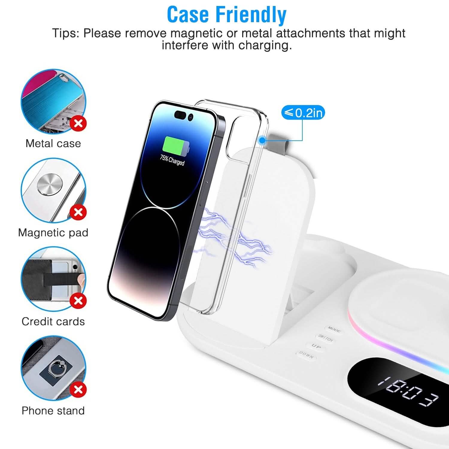 4-in-1 Foldable Wireless Charging Station Stand Dock