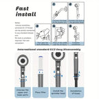 4-in-1 Removable Shower Head With 5 Filters and 3 Settings
