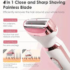 4-in-1 Silky-Smooth Electric Shaver for Women - Wet/Dry, USB Rechargeable & Portable for Full Body Use