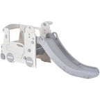 4-in-1 Slide with Bus Climber Slide Set with Basketball Hoop Indoor and Outdoor