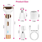 4-in-1 Women Electric Hair Shaver USB Rechargeable