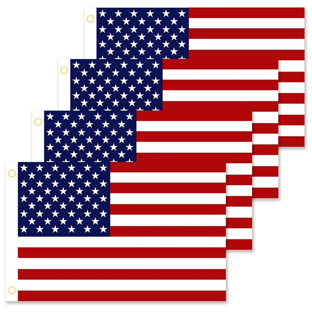 4-Pack: American US Flags