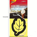 4-Pack: Car Air Freshener Natural Scented Tea Paper Auto Hanging Vanilla Perfume Fragrance Leaf Shape
