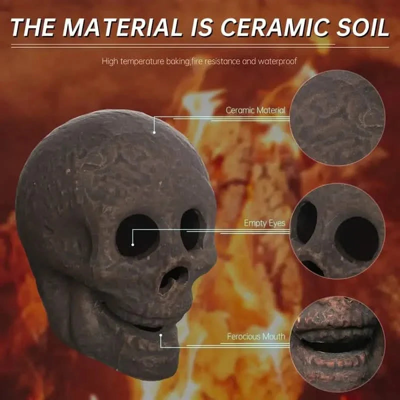 4-Pack: Halloween Fire Pit Skull Ceramic Props
