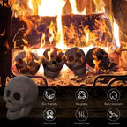 4-Pack: Halloween Fire Pit Skull Ceramic Props