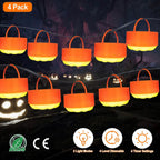 4-Pack: Halloween LED Pumpkin Lights Battery Operated with 2 Light Modes 4 Timer Setting