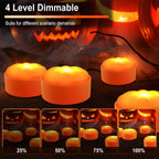 4-Pack: Halloween LED Pumpkin Lights Battery Operated with 2 Light Modes 4 Timer Setting