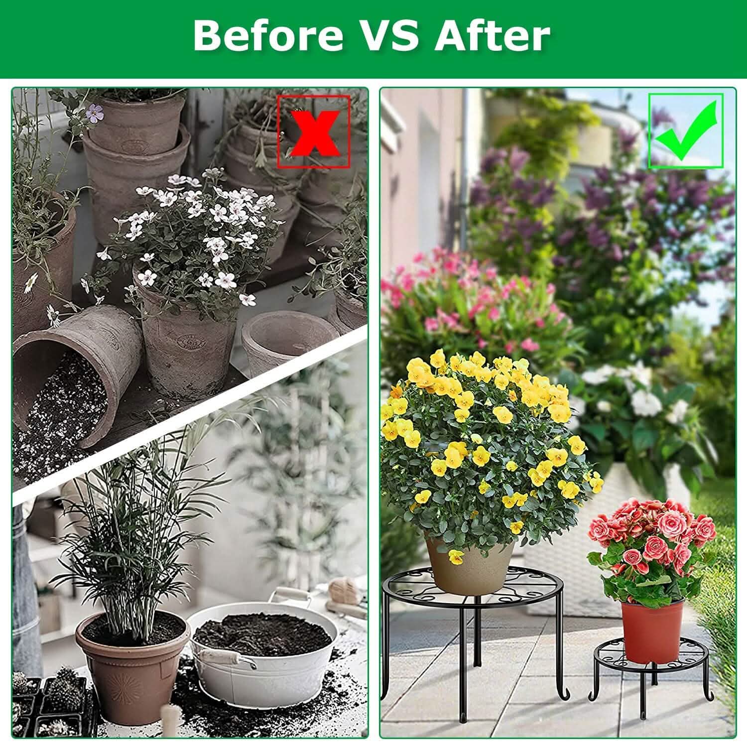 4-Pack: Iron Plotted Plant Stands