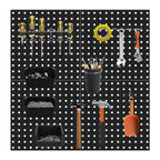 4-Pack: Metal Black Pegboard Wall Organizer with 1" Spacing 1/4" Hole