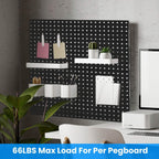 4-Pack: Metal Black Pegboard Wall Organizer with 1" Spacing 1/4" Hole