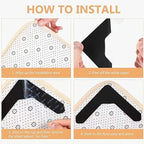 4-Pack: Reusable Non-Slip Carpet Rug Stickers