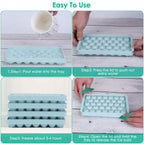 4-Pack: Small Ice Cube Maker Mold with Lid Bin