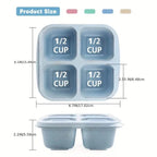 4-Pack: Snack Container With 4 Compartments, Divided Bento Lunch Box With Transparent Lids