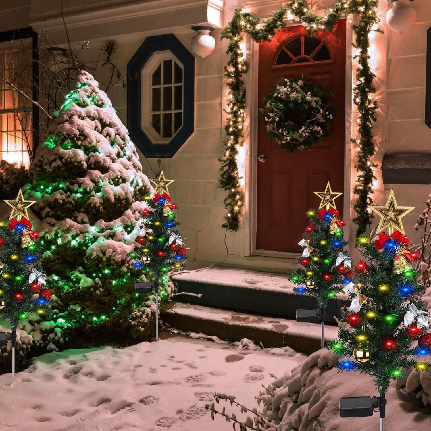 4-Pack: Solar Christmas Tree Lights Garden Decorations
