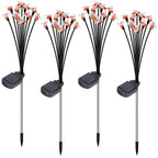 4-Pack: Solar Powered Stake Bee Light 2 Lighting Mode Lifelike Firefly