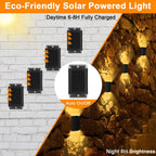 4-Pack: Solar Powered Wall Sconce Light IP55 Rechargeable Optical Sensor Lamp