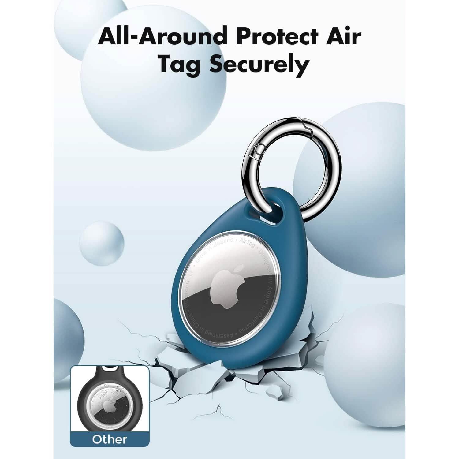 4-Pack: UNBREAKcable Apple AirTag Holder with All Metal Keychain Key Ring Clip  (Refurbished)