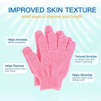 4-Pairs: Exfoliating Gloves - Premium Scrub Wash Mitt for Bath or Shower