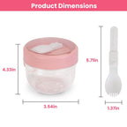4-Piece: 20 Oz Oat Containers with Lids and Folding Spoons