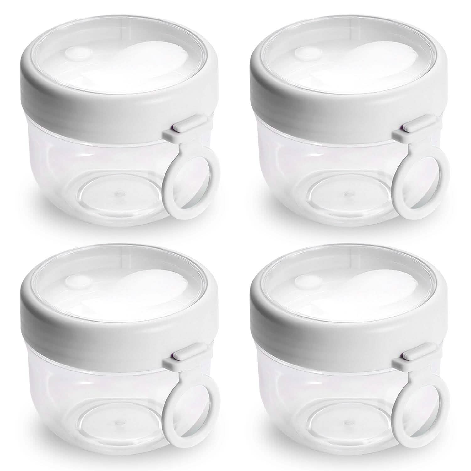 4-Piece: 20 Oz Oat Containers with Lids and Folding Spoons