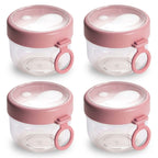 4-Piece: 20 Oz Oat Containers with Lids and Folding Spoons