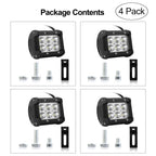 4-Piece: 4” 18W Dual Row LED Spot Light Pod