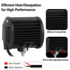 4-Piece: 4” 18W Dual Row LED Spot Light Pod