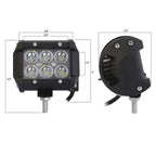 4-Piece: 4” 18W Dual Row LED Spot Light Pod