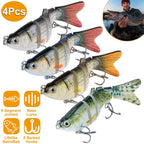 4-Piece: 6 Segment Multi Jointed Lifelike Fish Lures